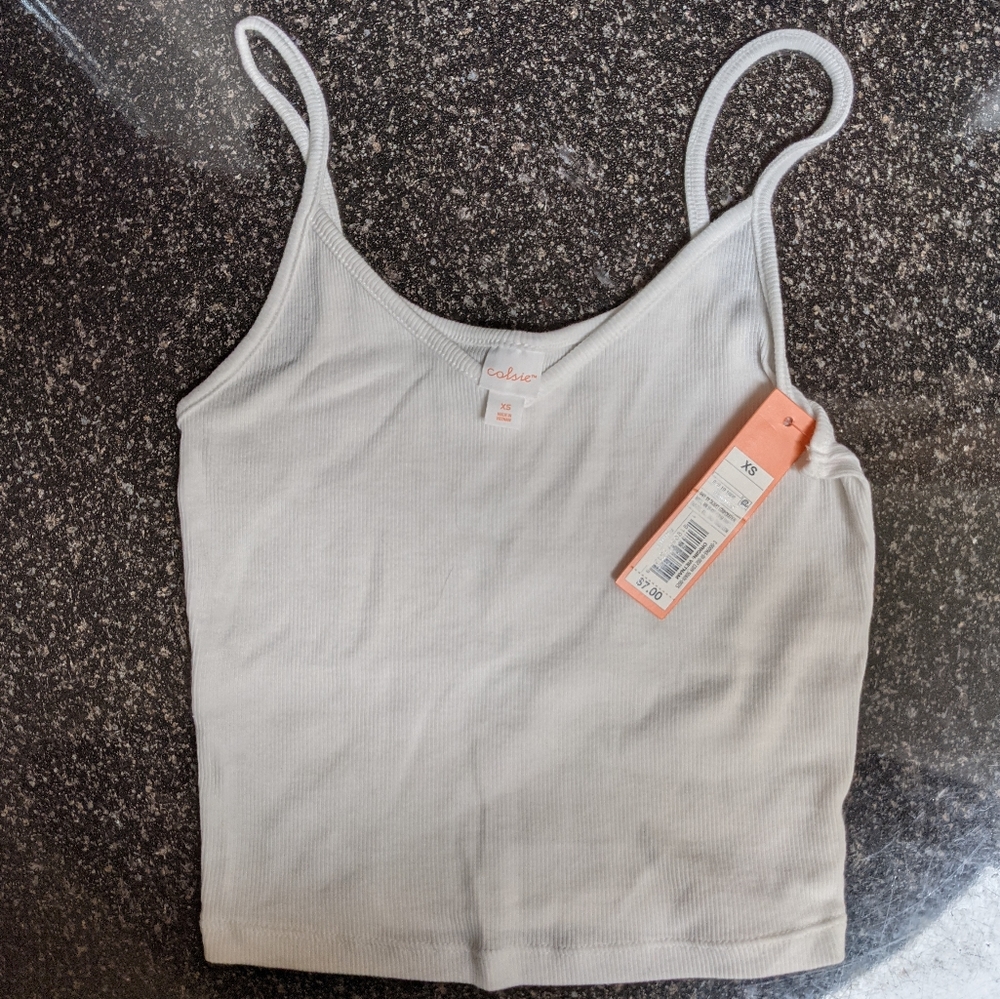NWT Colsie White Cropped Tank